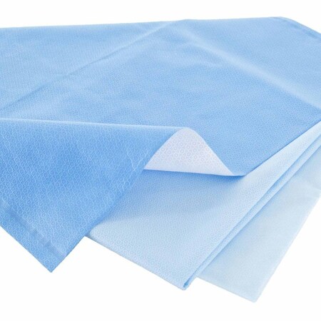 Quick Check H5 H500 Sterilization Wrap White / Blue 45 X 45 Inch Dual Layer SMS EO Gas / Hydrogen Peroxide, 24PK 34198